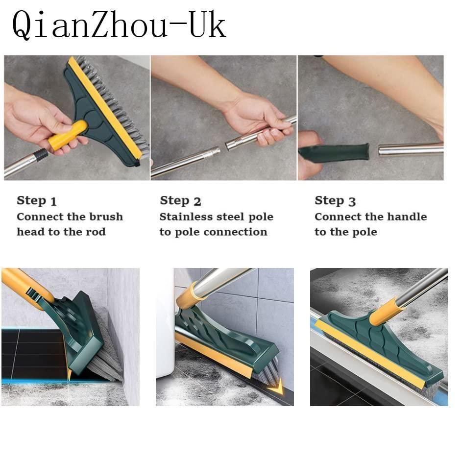 Floor Brush- 2 In 1 Long Handle Wiper Stiff Bristle Floor Brush ⭐⭐⭐⭐⭐
