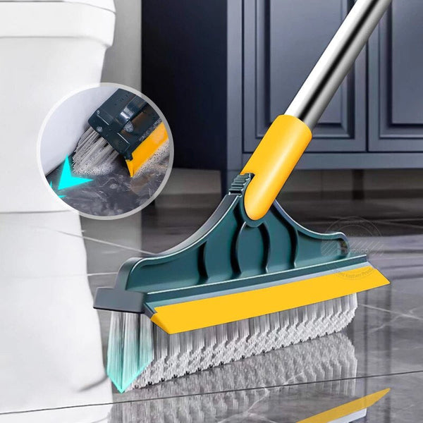 2-in-1 Bathroom Cleaning Brush with Wiper - Long Handle 120° Rotate Toilet Brush