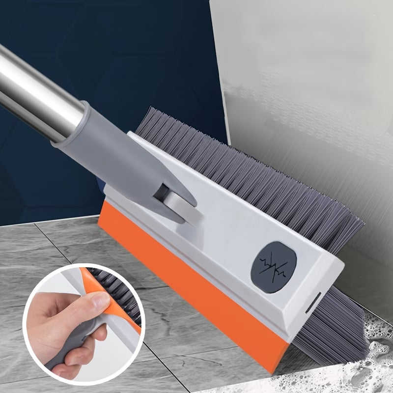 2-in-1 Bathroom Cleaning Brush with Wiper - Long Handle 120° Rotate Toilet Brush