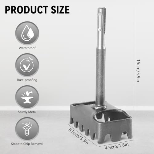 Square Hole Cutter for 86-Type Electrical Box 3/8" Shank Steel Heavy-Duty Trapezoidal Square Slot Cutter
