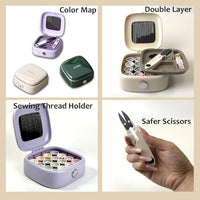 Thumbnail for Portable 2-Layer Organizer Magnetic Needle and Thread Kits Holder Basic Case