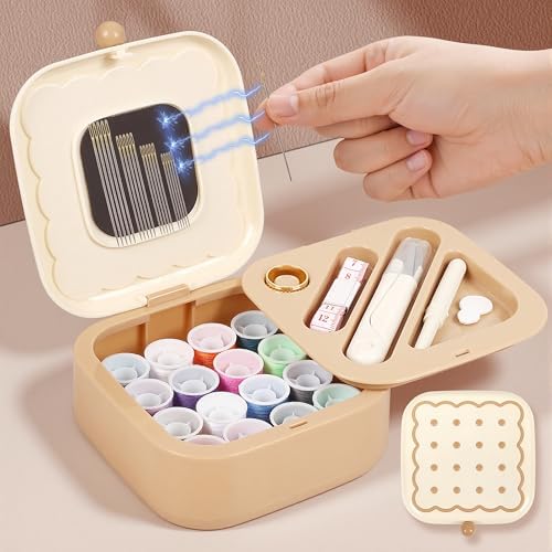 Portable 2-Layer Organizer Magnetic Needle and Thread Kits Holder Basic Case