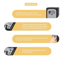 Thumbnail for Key Safe Combination Lock Box 4 Digit Outdoor Weather Resistant Key Storage Box