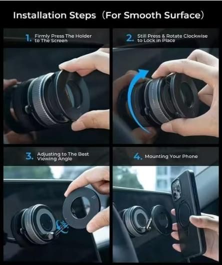 📱 DigiMall Portable Vacuum Suction Phone Holder – 360° Swivel Magnetic Base ⭐⭐⭐⭐