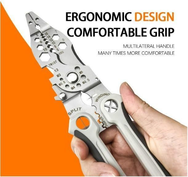 12 in 1 Pliers Tool Sets Stainless Steel Multi-Tool Pliers Wire Cutter Stripper & Crimping Tool For Electricians