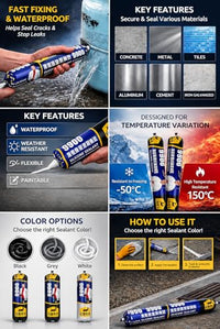Thumbnail for Waterproof Silicone Sealant for Roof & Leak Repair - 750 Grm