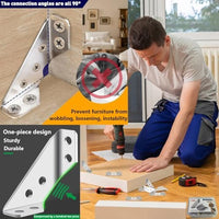 Thumbnail for 20PCS Universal Stainless Steel L Brackets for Wood,Hardware Metal Angle Bracket Corner Braces