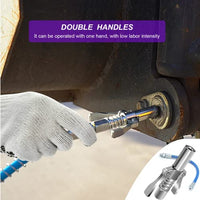 Thumbnail for Grease Gun Coupler, Double Handles Quick Release Grease Nozzle Joint Fittings with 6 Thickened Jaws