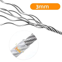 Thumbnail for Stainless Steel PVC Coated Clothesline Rope with Locking Hooks ⭐⭐⭐⭐⭐
