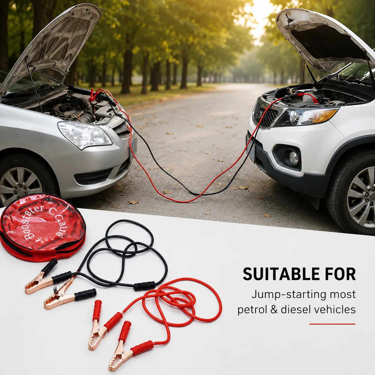 Heavy-Duty Emergency Car Battery Jumper Cable