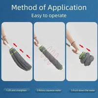 Thumbnail for Self-Squeeze Twist Mop – No Drips, Quick Drying, Multicolor Fiber