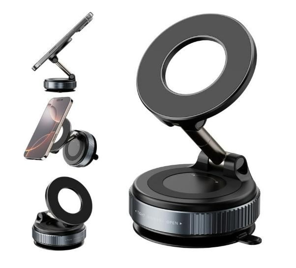 📱 DigiMall Portable Vacuum Suction Phone Holder – 360° Swivel Magnetic Base ⭐⭐⭐⭐