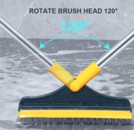 2-in-1 Bathroom Cleaning Brush with Wiper - Long Handle 120° Rotate Toilet Brush