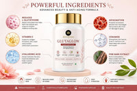 Thumbnail for Glutathione Capsules for Skin Glow | JEEVAVEDA GLUTAGLOW with NAC, Vitamin C, Astaxanthin, Hyaluronic Acid, Ceramide & CoQ10 | Beauty & Anti-Aging Supplement | 60 Veg Capsules
