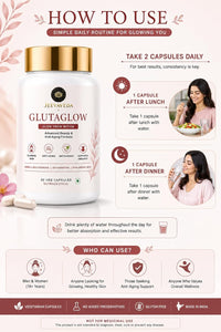 Thumbnail for Glutathione Capsules for Skin Glow | JEEVAVEDA GLUTAGLOW with NAC, Vitamin C, Astaxanthin, Hyaluronic Acid, Ceramide & CoQ10 | Beauty & Anti-Aging Supplement | 60 Veg Capsules