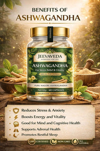 Thumbnail for Ashwagandha Gold | 5% Withanolides | 100% Pure Root Extract | Herbal Supplement | Capsules | Stress Relief, Energy & Recovery Support | 60 Capsules Pack
