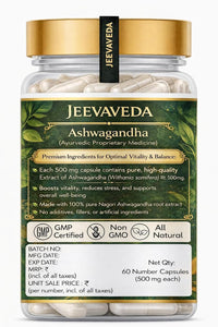 Thumbnail for Ashwagandha Gold | 5% Withanolides | 100% Pure Root Extract | Herbal Supplement | Capsules | Stress Relief, Energy & Recovery Support | 60 Capsules Pack