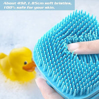 Thumbnail for SCRUBBING Soft Silicone Bath Brush With Hooks Baby Showers silicon Cleaning Brushes