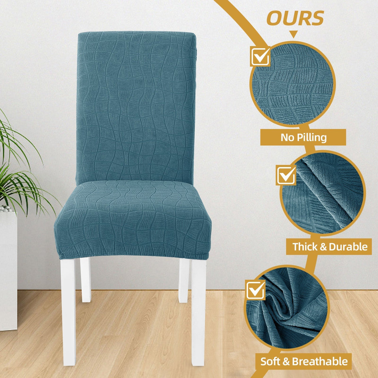4 Pieces Universal Stretch Chair Covers with Backrest