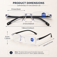 Thumbnail for Rimless Adaptive Reading Glasses – Buy 1 Get 3 Free | Clear Vision & Lightweight