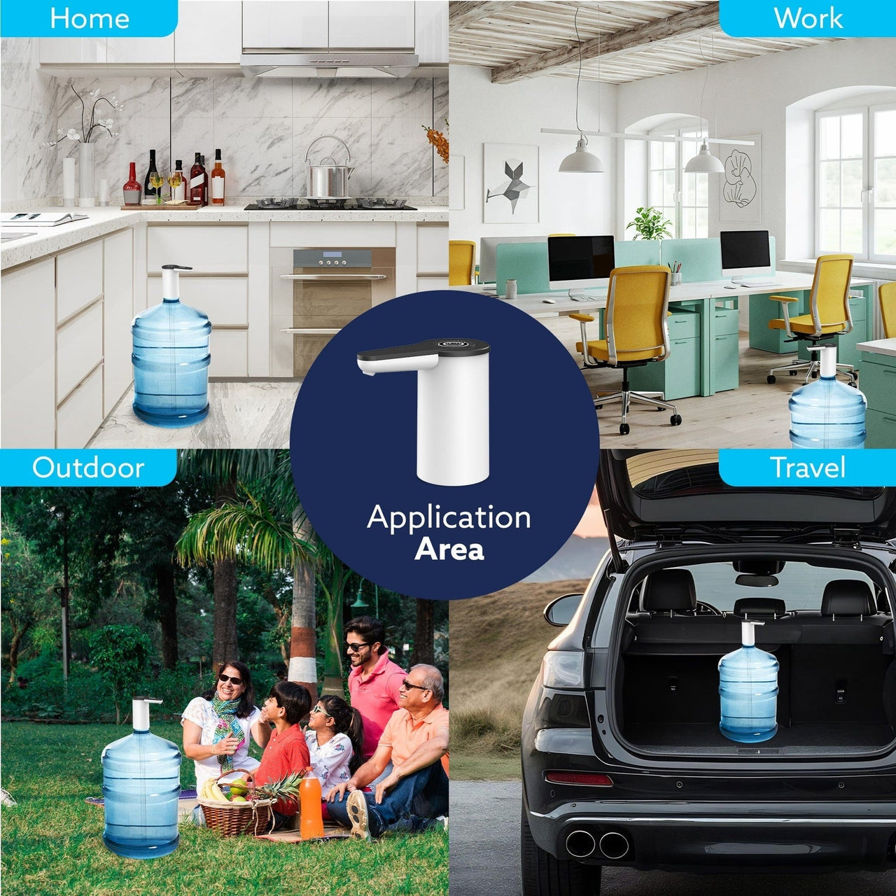 Imperial Automatic Electric Water Dispenser Pump | USB Rechargeable, Portable Drinking Water Pump for Home, Kitchen, Office & Camping