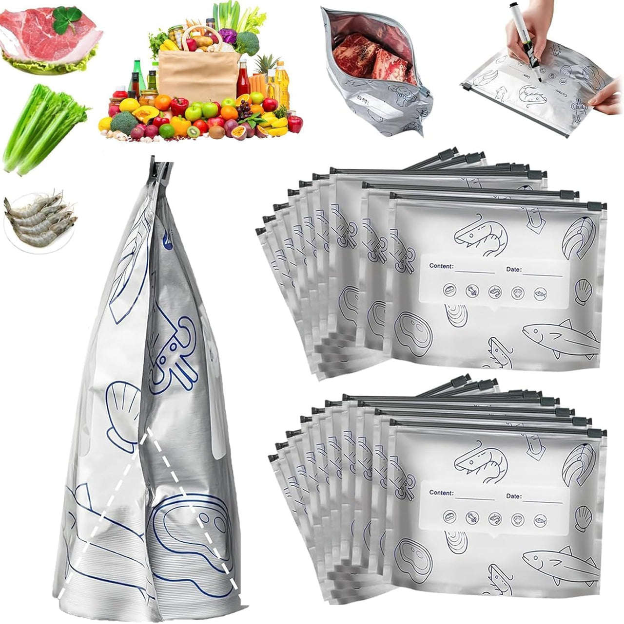 Aluminium Foil Food Storage Bags Set ⭐⭐⭐⭐⭐