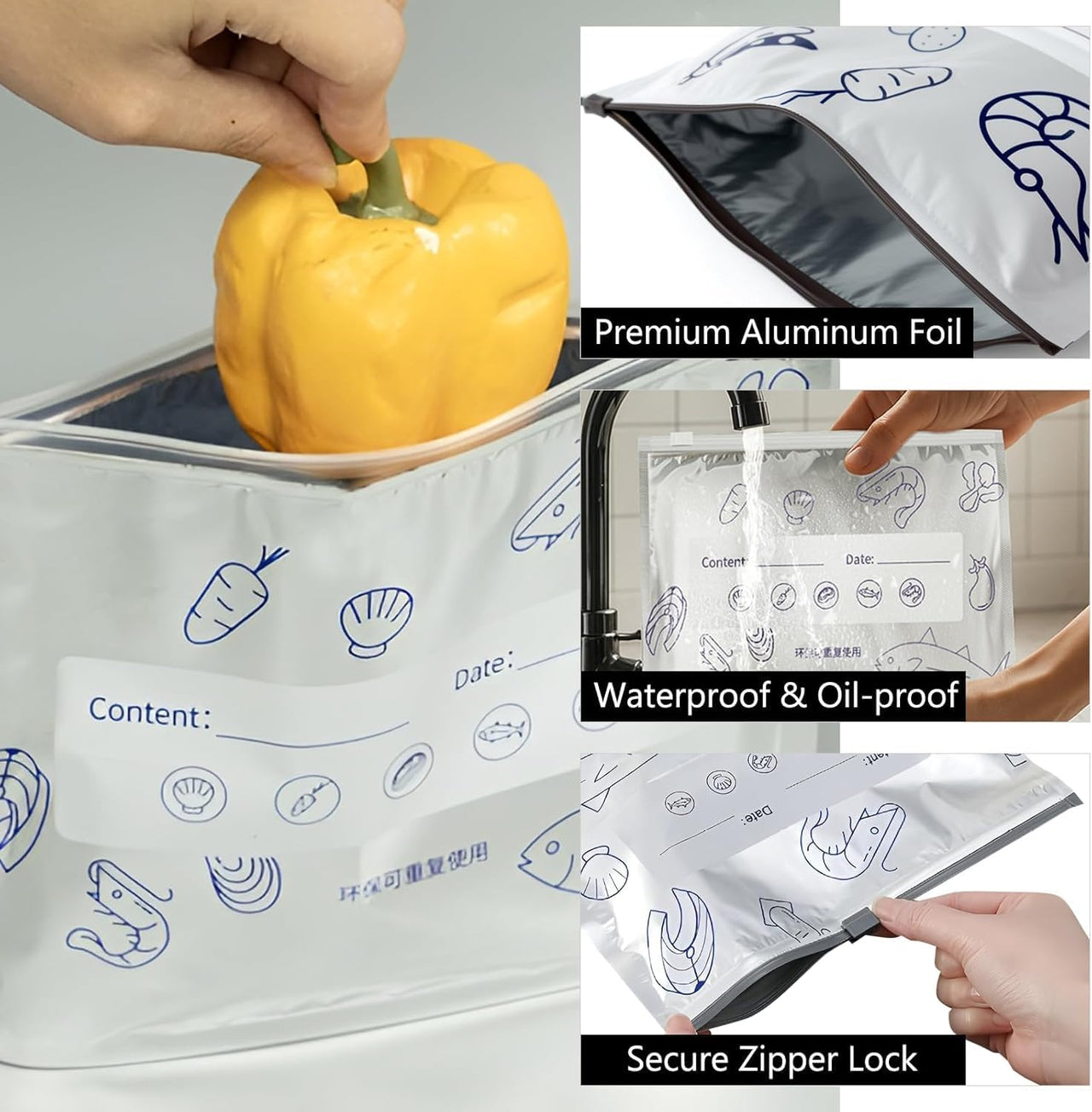 Aluminium Foil Food Storage Bags Set ⭐⭐⭐⭐⭐