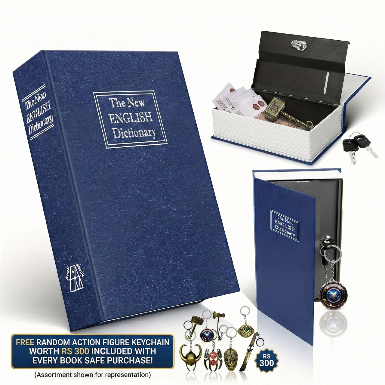🔐📚 The Ultimate Secret Book Locker 📖🔐 + 🎁 FREE Superhero Keychain (Worth ₹300!), Disguised Valuable Asset ⭐⭐⭐⭐