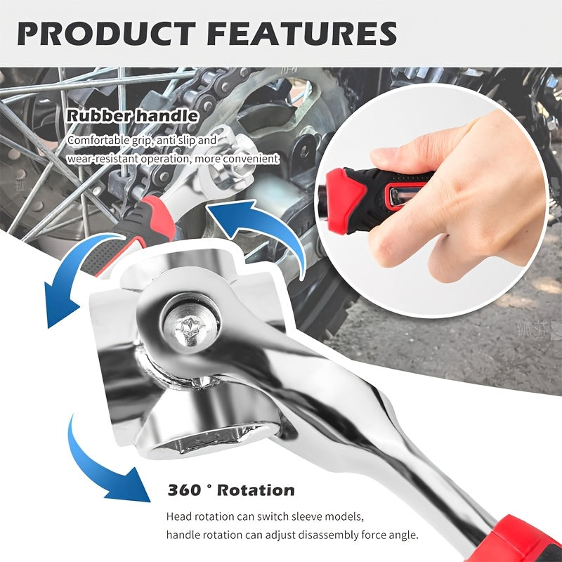 Universal Wrench 52 in 1 Socket Wrench Multifunction Wrenches Tool with 360° Rotating Head