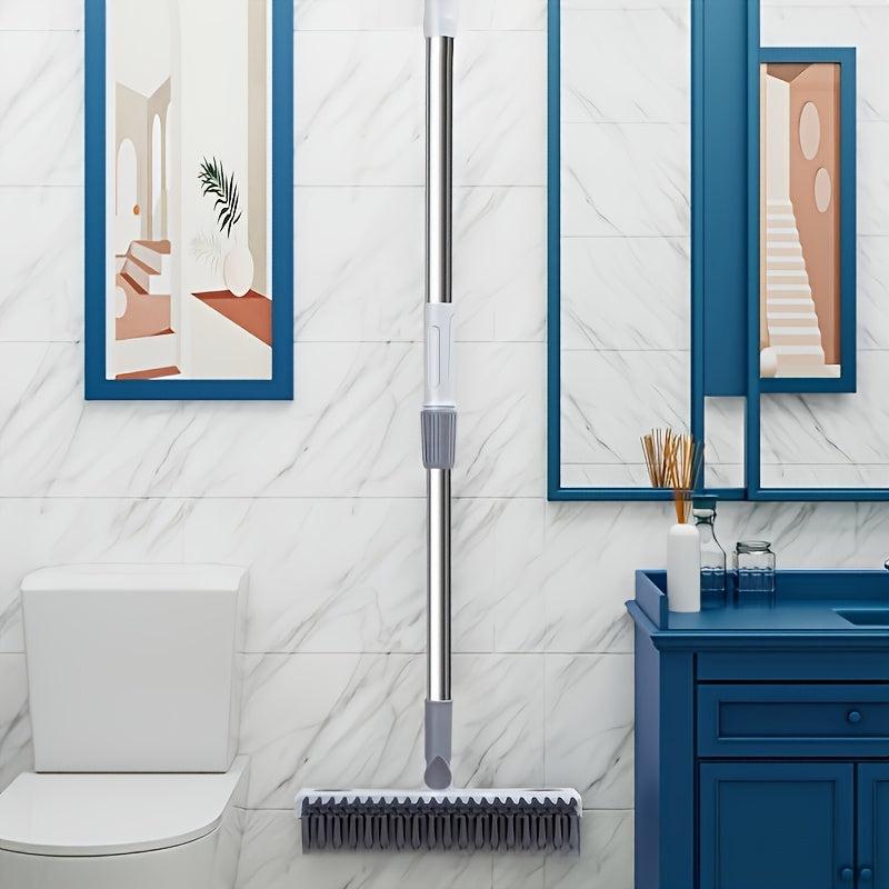 2-in-1 Bathroom Cleaning Brush with Wiper - Long Handle 120° Rotate Toilet Brush
