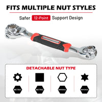 Thumbnail for Universal Wrench 52 in 1 Socket Wrench Multifunction Wrenches Tool with 360° Rotating Head