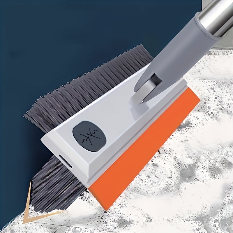 2-in-1 Bathroom Cleaning Brush with Wiper - Long Handle 120° Rotate Toilet Brush