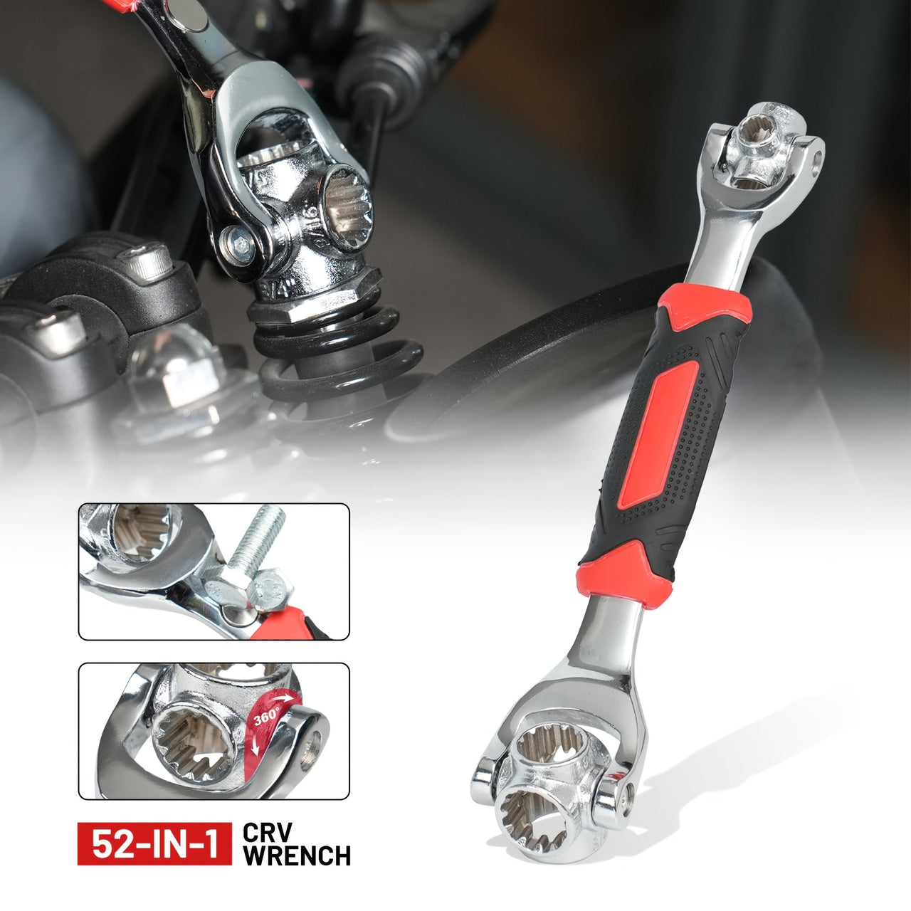 Universal Wrench 52 in 1 Socket Wrench Multifunction Wrenches Tool with 360° Rotating Head