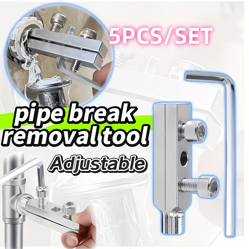 Faucet Angle Valve Broken Screw Extractor, 1/2" 3/4" Adjustable Pipe Repair Tool