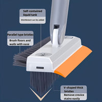 Thumbnail for 2-in-1 Bathroom Cleaning Brush with Wiper - Long Handle 120° Rotate Toilet Brush