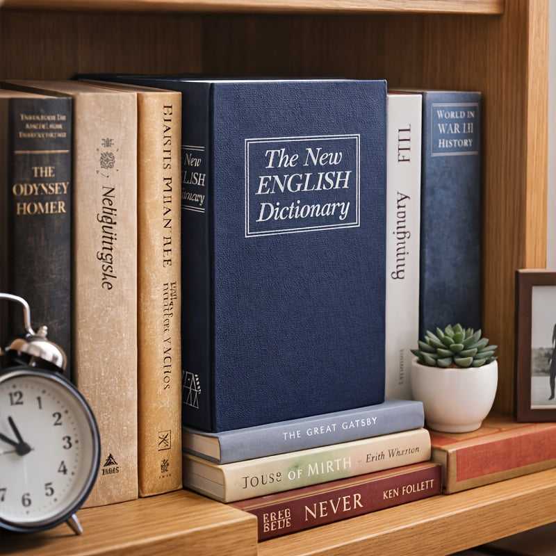 🔐📚 Book Safe with Key & Combination Locker - Secret Hidden Security Box, Lockable Penny Bank for Coins/Cash/, Hidden Safe for /Office, Disguised Valuable Asset ⭐⭐⭐⭐