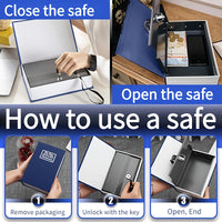 Thumbnail for 🔐📚 Book Safe with Key & Combination Locker - Secret Hidden Security Box, Lockable Penny Bank for Coins/Cash/, Hidden Safe for /Office, Disguised Valuable Asset ⭐⭐⭐⭐