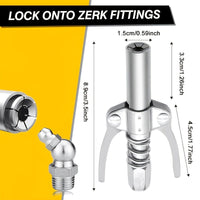 Thumbnail for Grease Gun Coupler, Double Handles Quick Release Grease Nozzle Joint Fittings with 6 Thickened Jaws
