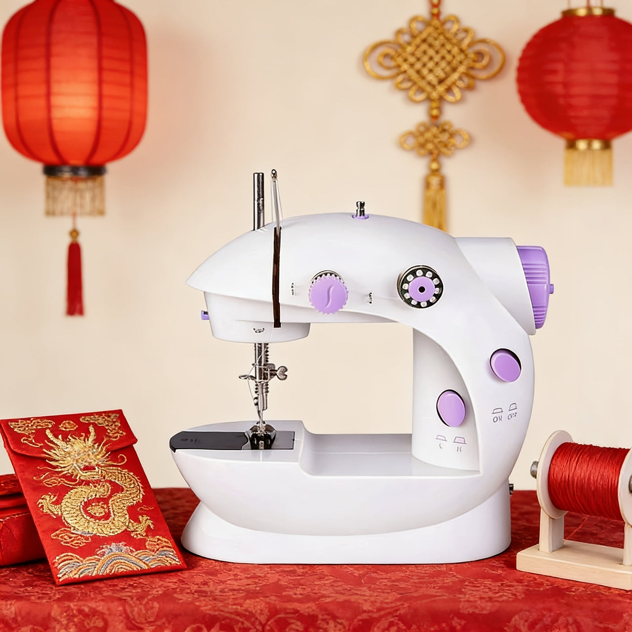 Multi-Functional Portable Sewing Machine with Table
