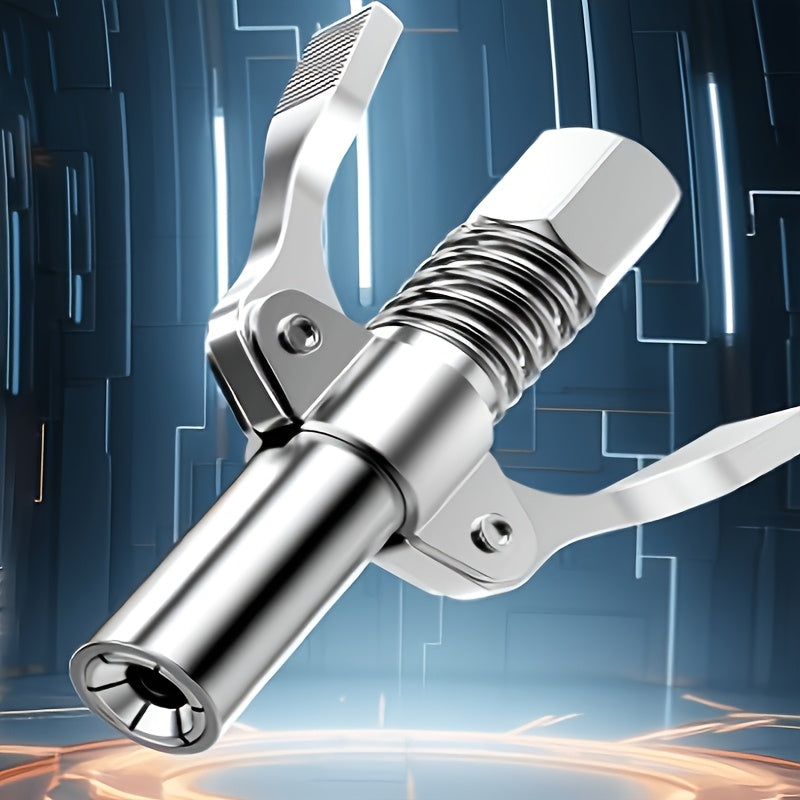 Grease Gun Coupler, Double Handles Quick Release Grease Nozzle Joint Fittings with 6 Thickened Jaws