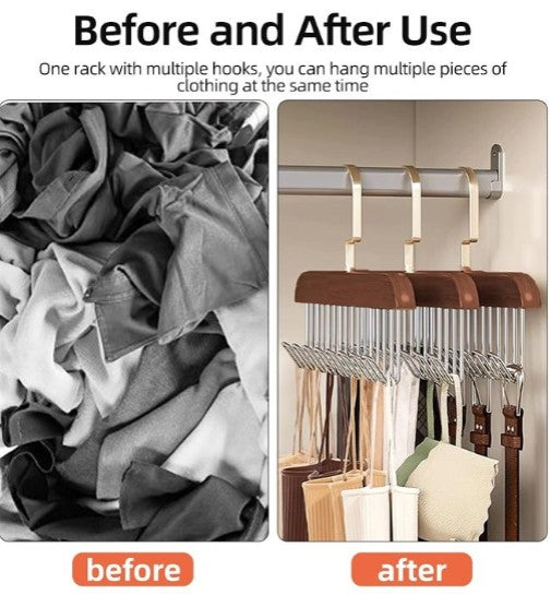 Multi Hook Coat Racks 360 Degree Space Saving Hangers