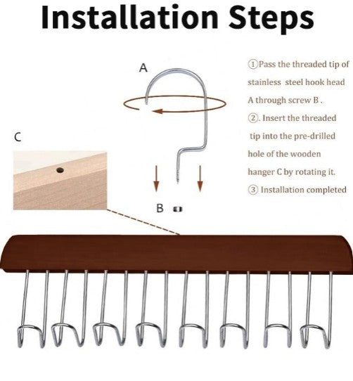 Multi Hook Coat Racks 360 Degree Space Saving Hangers