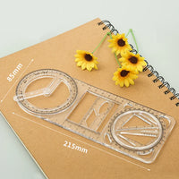 Thumbnail for Multifunctional Geometry Ruler – Ideal for Math & Craftwork ⭐⭐⭐⭐⭐