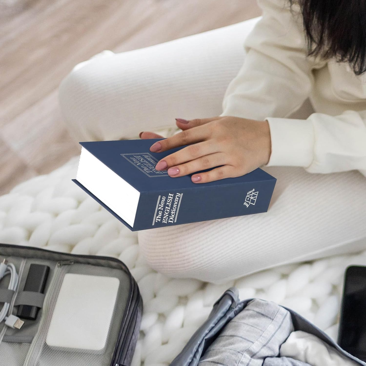 🔐📚 Book Safe with Key & Combination Locker - Secret Hidden Security Box, Lockable Penny Bank for Coins/Cash/, Hidden Safe for /Office, Disguised Valuable Asset ⭐⭐⭐⭐