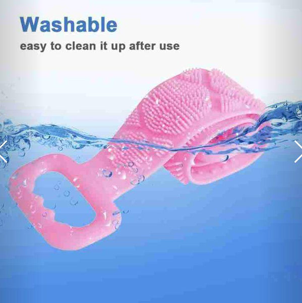 Silicone Body Back Scrubber Double Side Bathing Brush for Skin Deep Cleaning